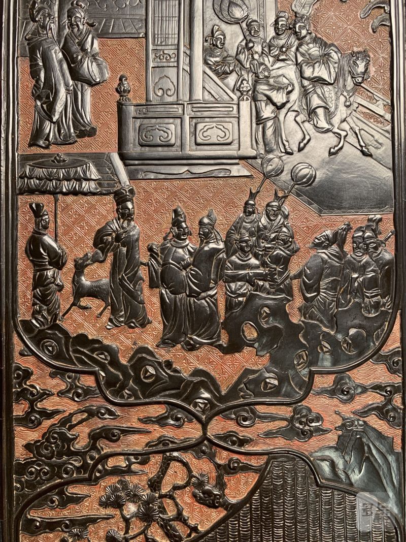 明早期 金黄地剔黑郭子仪祝寿长方盒 - 图8